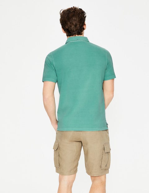 Stückgefärbtes Poloshirt - Dschungelgrün Stückgefärbtes Poloshirt - Dschungelgrün