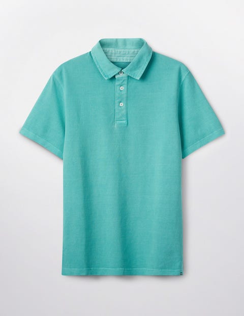 Stückgefärbtes Poloshirt - Dschungelgrün Stückgefärbtes Poloshirt - Dschungelgrün