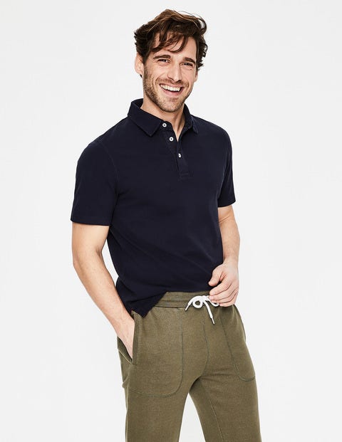 Polo Teint En Pièce - Bleu marine Polo Teint En Pièce - Bleu marine