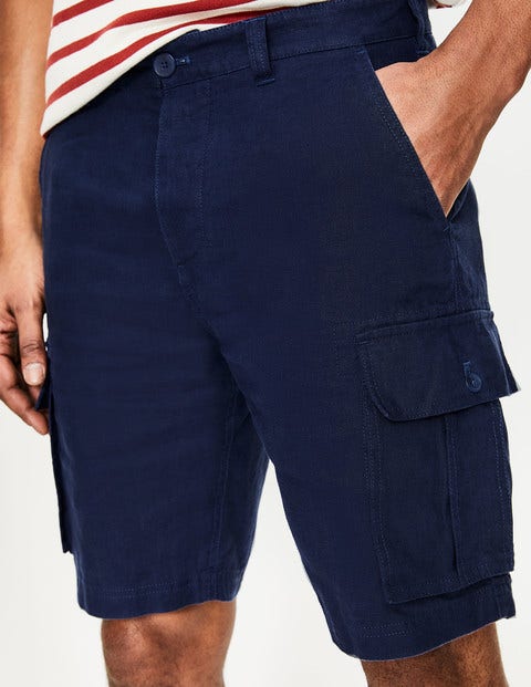 Felton Linen Cargo Shorts - Light Navy Felton Linen Cargo Shorts - Light Navy