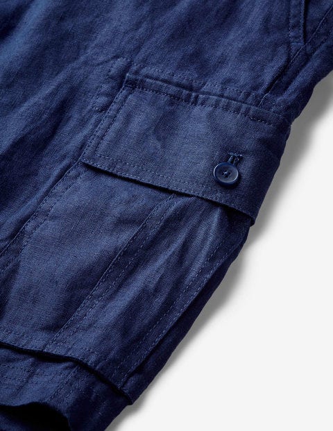 Felton Linen Cargo Shorts - Light Navy Felton Linen Cargo Shorts - Light Navy