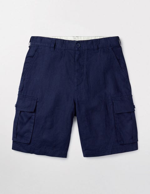 Felton Linen Cargo Shorts - Light Navy Felton Linen Cargo Shorts - Light Navy