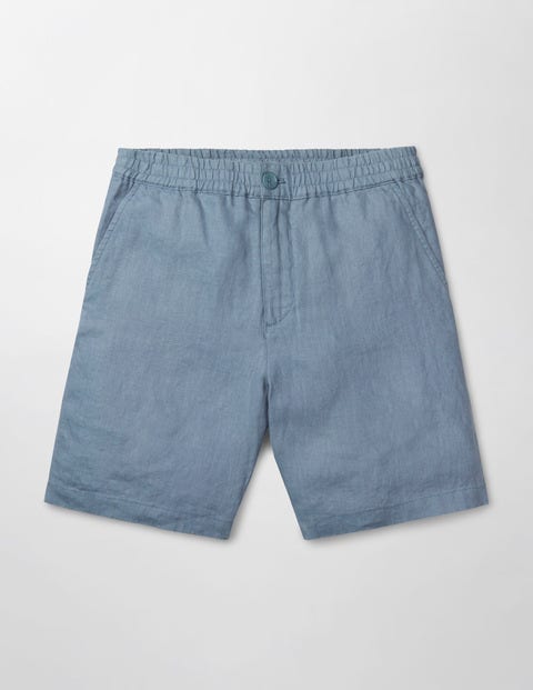Linen Drawstring Shorts - Light Slate Linen Drawstring Shorts - Light Slate