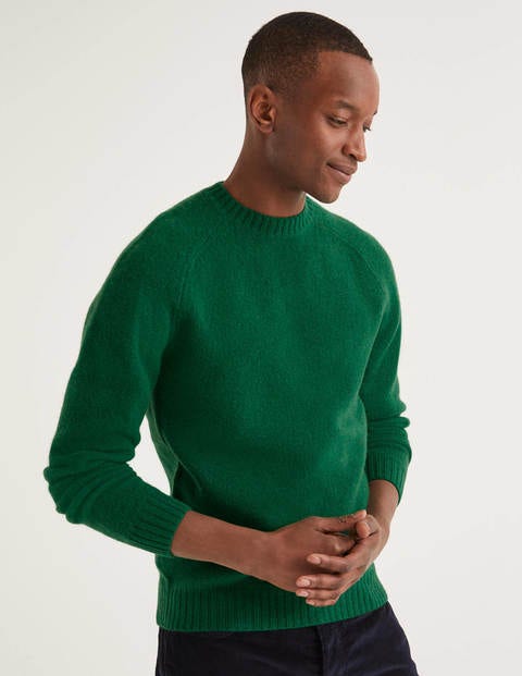Aldgate Brushed Crew Neck - Green Baize Aldgate Brushed Crew Neck - Green Baize