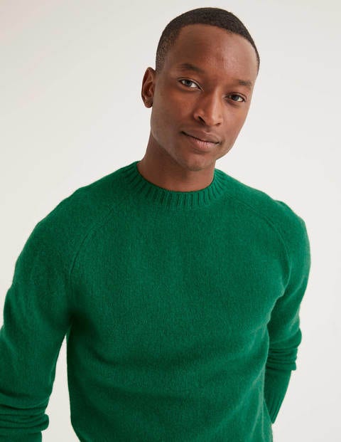 Aldgate Brushed Crew Neck - Green Baize Aldgate Brushed Crew Neck - Green Baize