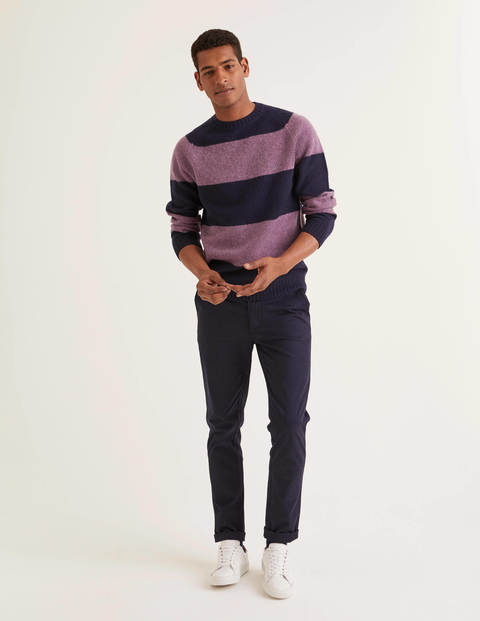 Aldgate Brushed Crew Neck - Purple Stripe Aldgate Brushed Crew Neck - Purple Stripe