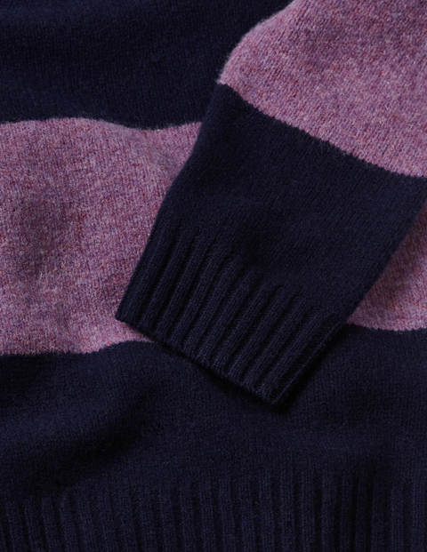 Aldgate Brushed Crew Neck - Purple Stripe Aldgate Brushed Crew Neck - Purple Stripe