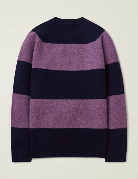 Aldgate Brushed Crew Neck - Purple Stripe Aldgate Brushed Crew Neck - Purple Stripe