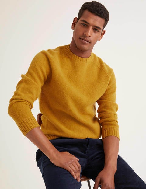 Aldgate Brushed Crew Neck - Saffron Aldgate Brushed Crew Neck - Saffron