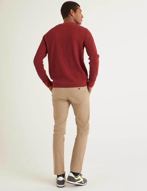 Long Sleeve Waffle Henley - Mulberry/Autumn Red Long Sleeve Waffle Henley - Mulberry/Autumn Red