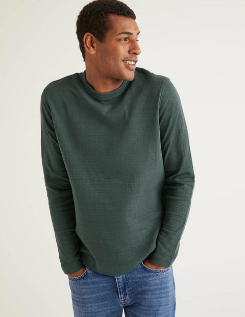 Long Sleeve Double Face Crew - Richmond Green Long Sleeve Double Face Crew - Richmond Green