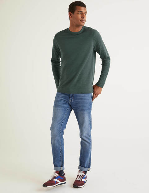 Long Sleeve Double Face Crew - Richmond Green Long Sleeve Double Face Crew - Richmond Green