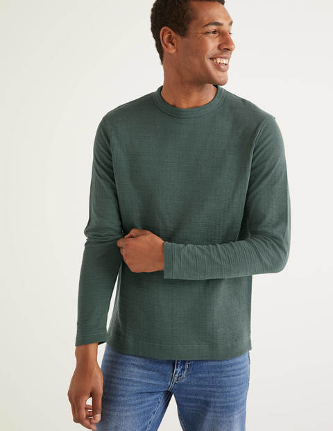 Long Sleeve Double Face Crew - Richmond Green Long Sleeve Double Face Crew - Richmond Green
