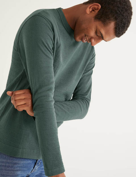 Long Sleeve Double Face Crew - Richmond Green Long Sleeve Double Face Crew - Richmond Green