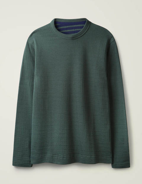 Long Sleeve Double Face Crew - Richmond Green Long Sleeve Double Face Crew - Richmond Green