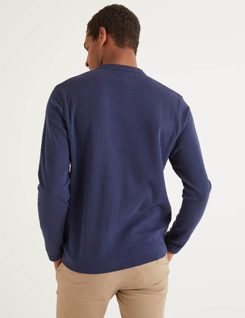 Long Sleeve Double Face Crew - Light Navy Long Sleeve Double Face Crew - Light Navy