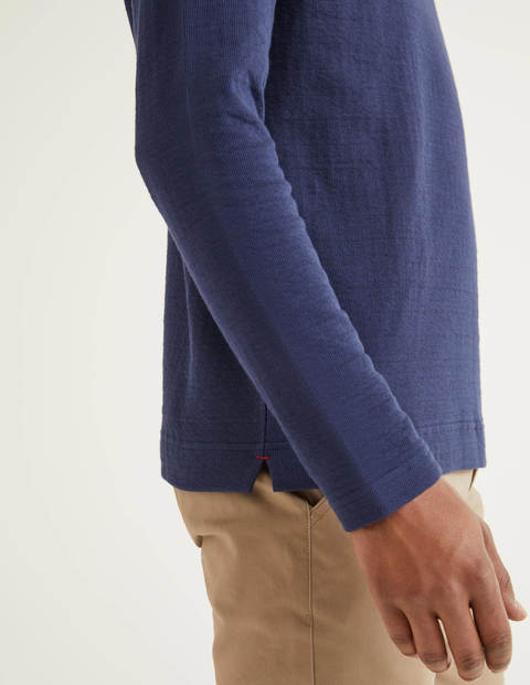 Long Sleeve Double Face Crew - Light Navy Long Sleeve Double Face Crew - Light Navy