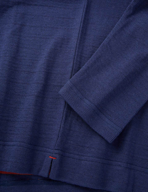 Long Sleeve Double Face Crew - Light Navy Long Sleeve Double Face Crew - Light Navy