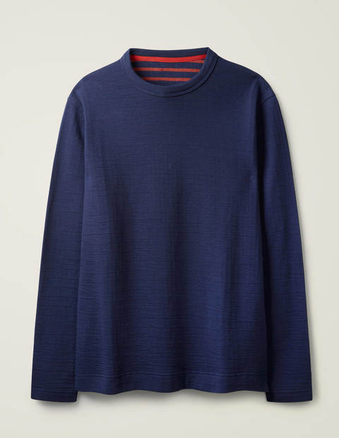 Long Sleeve Double Face Crew - Light Navy Long Sleeve Double Face Crew - Light Navy