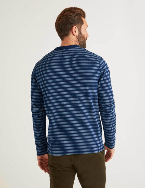 Long Sleeve Textured Crew - Dusk Blue/Navy Stripe Long Sleeve Textured Crew - Dusk Blue/Navy Stripe