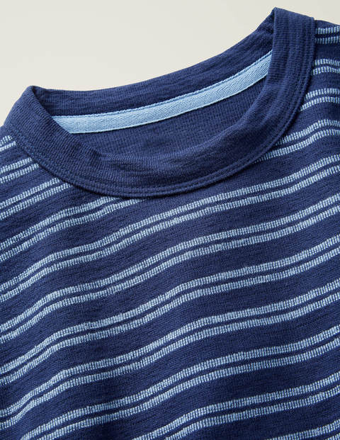 Long Sleeve Textured Crew - Dusk Blue/Navy Stripe Long Sleeve Textured Crew - Dusk Blue/Navy Stripe