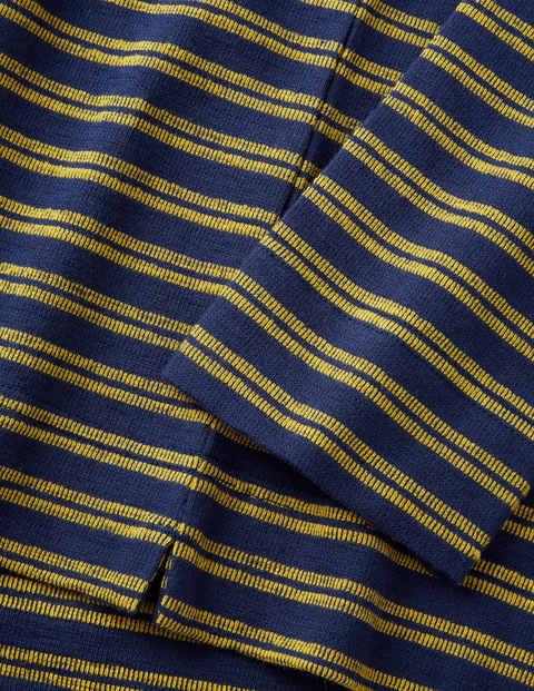 Long Sleeve Textured Crew - Saffron/Navy Stripe Long Sleeve Textured Crew - Saffron/Navy Stripe
