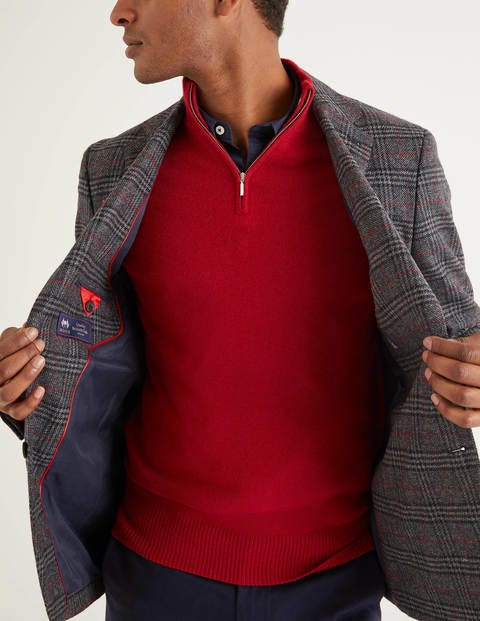 Middleham Tweed Blazer - Grey/Red Prince of Wales Middleham Tweed Blazer - Grey/Red Prince of Wales