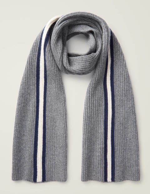 Cashmere Knitted Scarf - Grey Marl Cashmere Knitted Scarf - Grey Marl