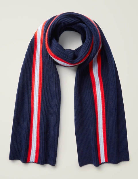 Cashmere Knitted Scarf - Navy Cashmere Knitted Scarf - Navy
