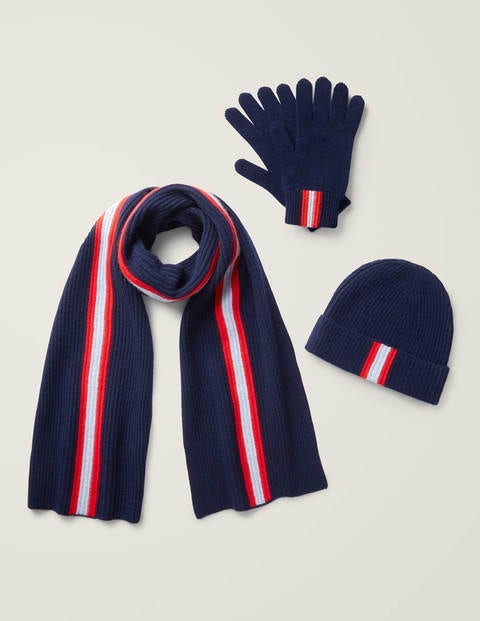 Cashmere Knitted Scarf - Navy Cashmere Knitted Scarf - Navy
