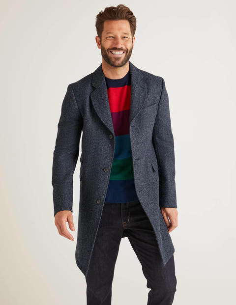 Coleshill Tweed Overcoat - Blue Herringbone Coleshill Tweed Overcoat - Blue Herringbone
