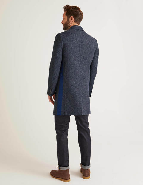 Coleshill Tweed Overcoat - Blue Herringbone Coleshill Tweed Overcoat - Blue Herringbone