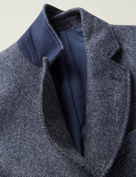 Coleshill Tweed Overcoat - Blue Herringbone Coleshill Tweed Overcoat - Blue Herringbone