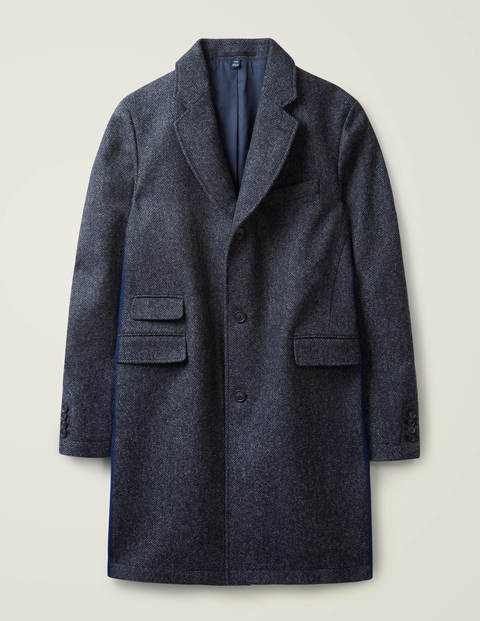 Coleshill Tweed Overcoat - Blue Herringbone Coleshill Tweed Overcoat - Blue Herringbone