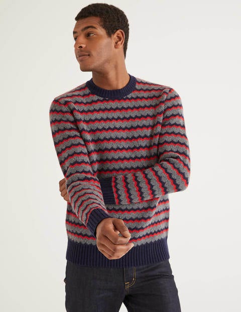 Pull Col Ras Du Cou À Chevrons Galloway - Bleu marine multi Pull Col Ras Du Cou À Chevrons Galloway - Bleu marine multi