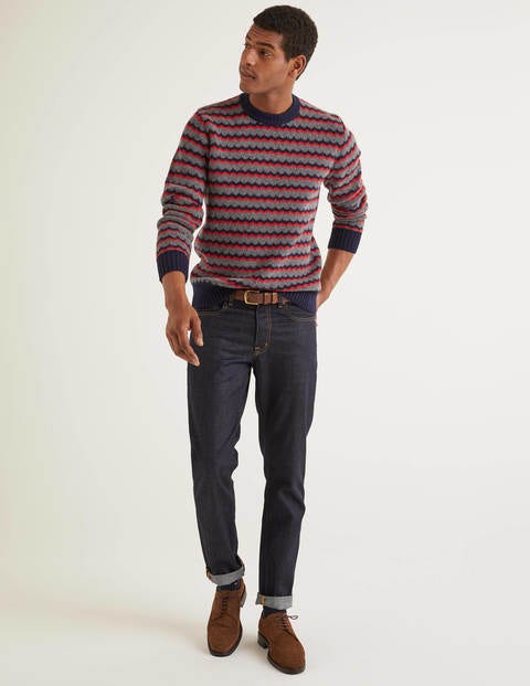 Pull Col Ras Du Cou À Chevrons Galloway - Bleu marine multi Pull Col Ras Du Cou À Chevrons Galloway - Bleu marine multi