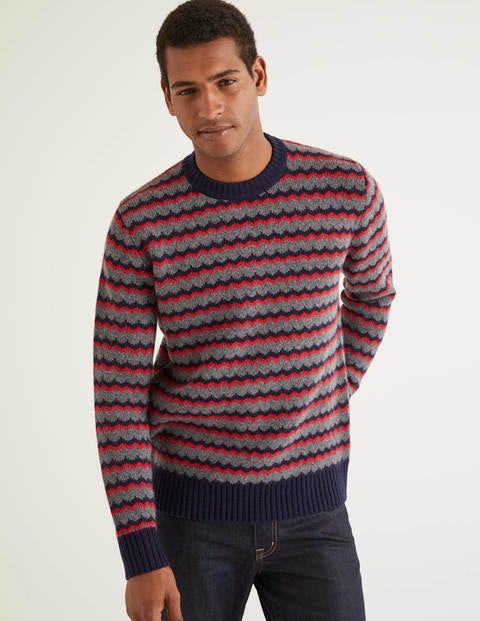 Pull Col Ras Du Cou À Chevrons Galloway - Bleu marine multi Pull Col Ras Du Cou À Chevrons Galloway - Bleu marine multi