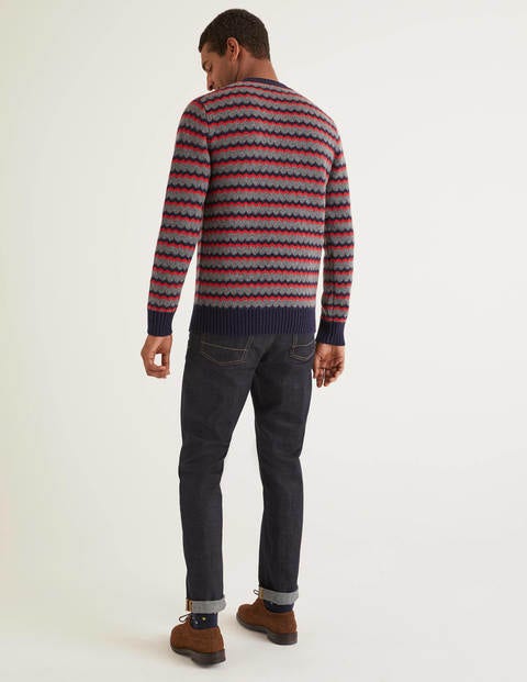 Pull Col Ras Du Cou À Chevrons Galloway - Bleu marine multi Pull Col Ras Du Cou À Chevrons Galloway - Bleu marine multi