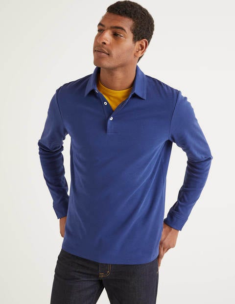 Long Sleeve Polo - Space Blue Long Sleeve Polo - Space Blue