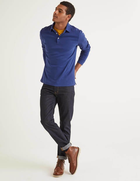 Long Sleeve Polo - Space Blue Long Sleeve Polo - Space Blue