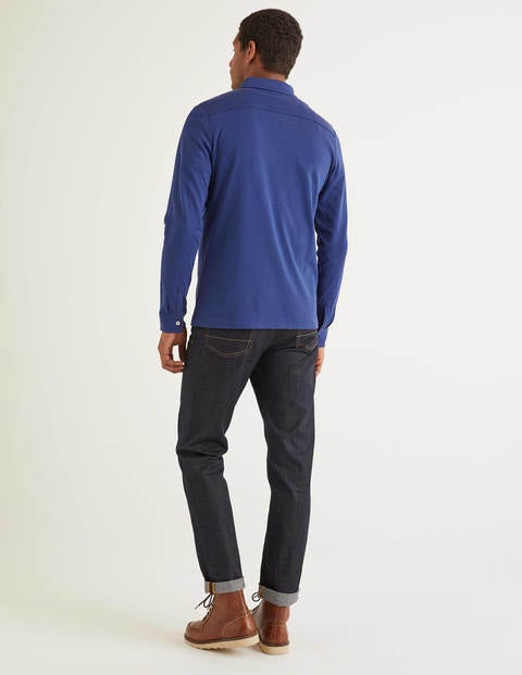 Long Sleeve Polo - Space Blue Long Sleeve Polo - Space Blue