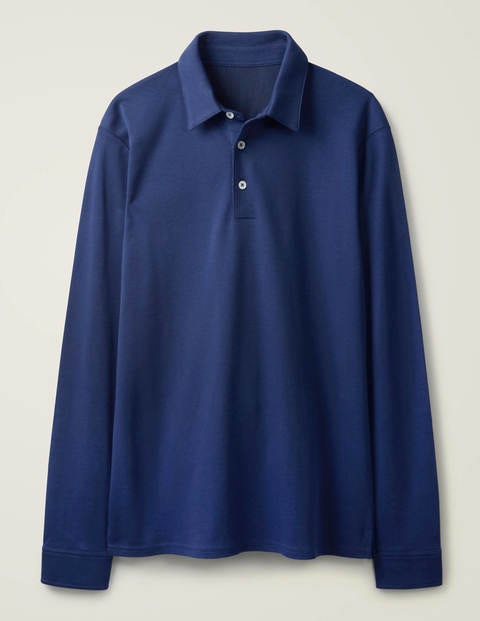 Long Sleeve Polo - Space Blue Long Sleeve Polo - Space Blue