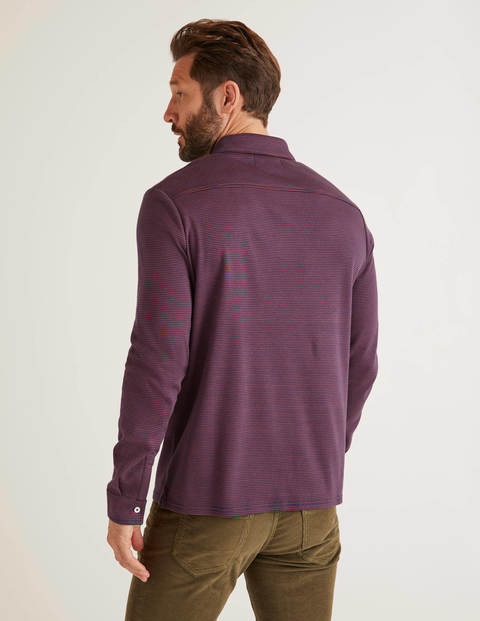 Long Sleeve Polo - Autumn Red/Navy Stripe Long Sleeve Polo - Autumn Red/Navy Stripe