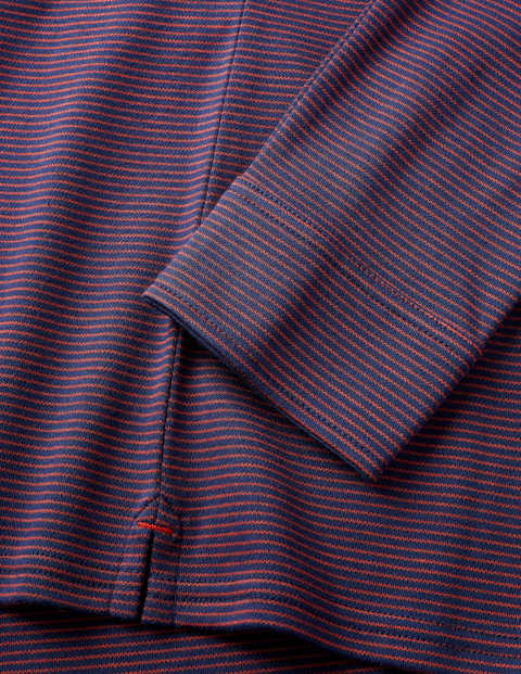 Long Sleeve Polo - Autumn Red/Navy Stripe Long Sleeve Polo - Autumn Red/Navy Stripe