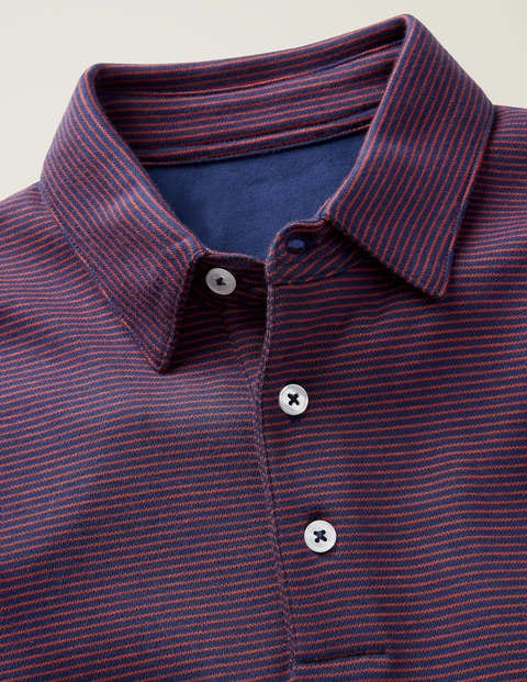 Long Sleeve Polo - Autumn Red/Navy Stripe Long Sleeve Polo - Autumn Red/Navy Stripe