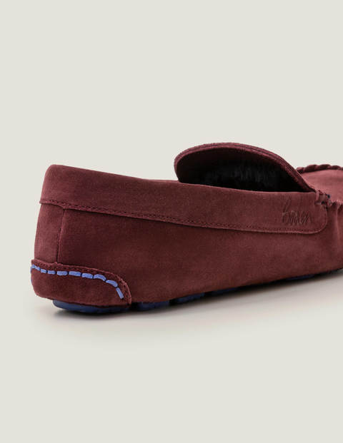 Moccasin Slippers - Oxblood Suede Moccasin Slippers - Oxblood Suede