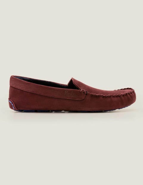 Moccasin Slippers - Oxblood Suede Moccasin Slippers - Oxblood Suede
