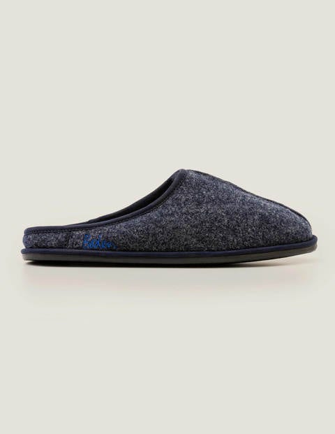 Chaussons À Enfiler - Feutre bleu marine Chaussons À Enfiler - Feutre bleu marine