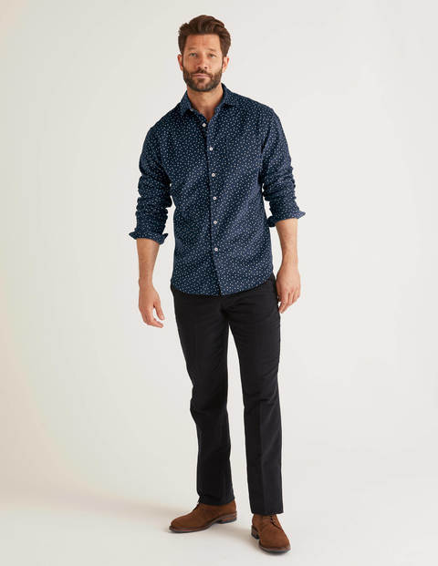 Cord Print Shirt - Navy Blue Daisy Cord Print Shirt - Navy Blue Daisy