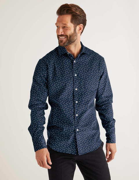 Cord Print Shirt - Navy Blue Daisy Cord Print Shirt - Navy Blue Daisy